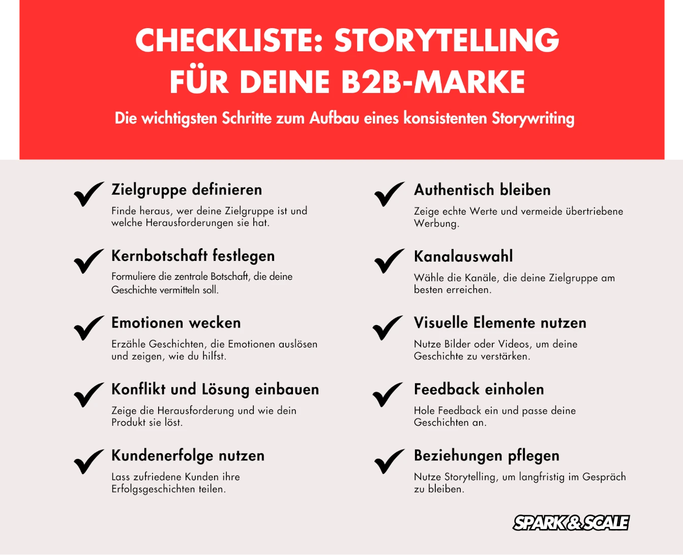 Checkliste für Storytelling